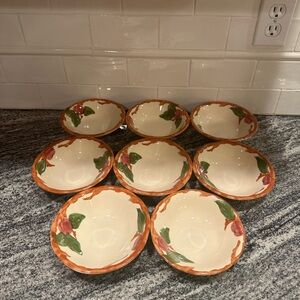 SET OF 8 Franciscan Apple  Backstamp ENGLAND 5 7/8" Coupe Cereal Bowls